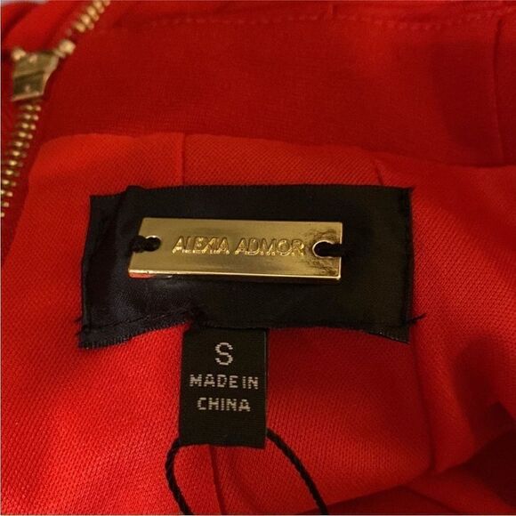 Alexia Admor NWT Katrina Splitneck Midi Sheath Dress Red Size S $245 - Picture 5 of 6